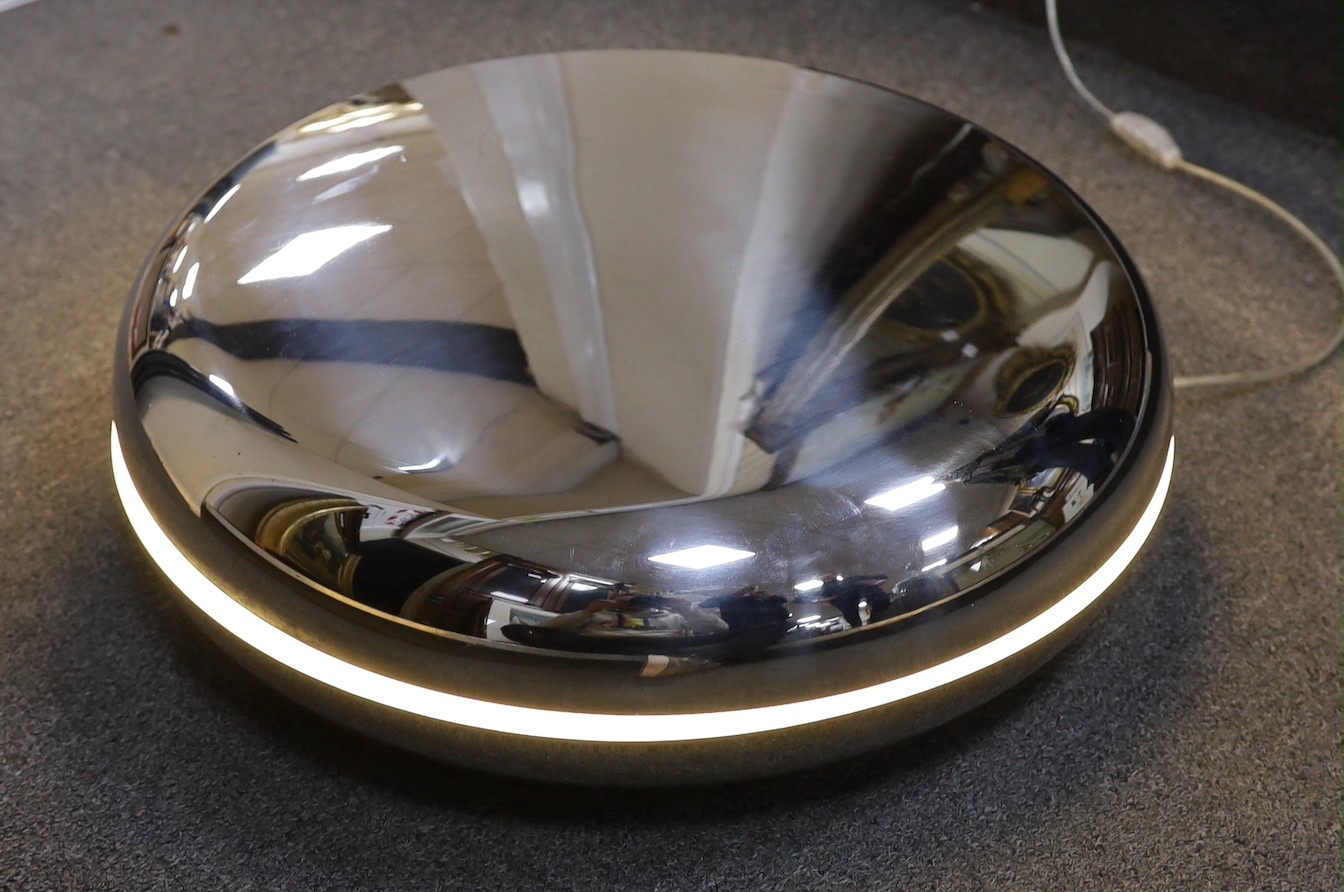 An Italian Fontana Arte chrome ‘swivel’ table lamp, 49cm diameter